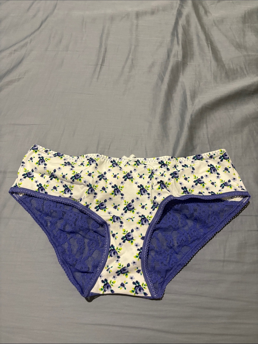 Victoria’s Secret Blue Floral Scrunch Ruched Butt Underwear